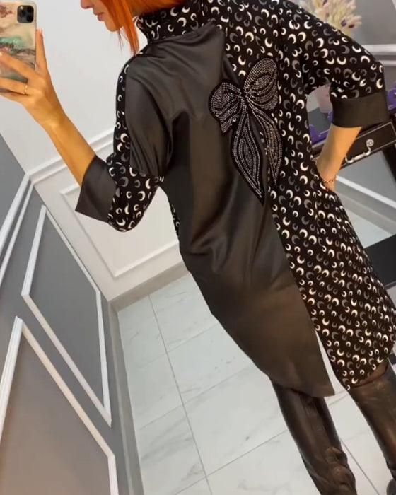 Afslappet sommerfugl kjole med print