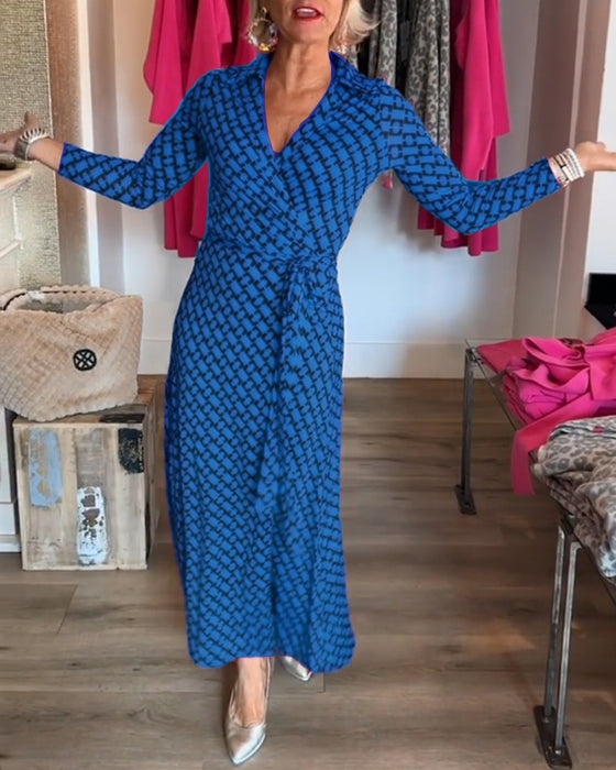 Elegante maxi-jurk met V-hals