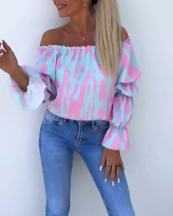 Farverig off-shoulder top