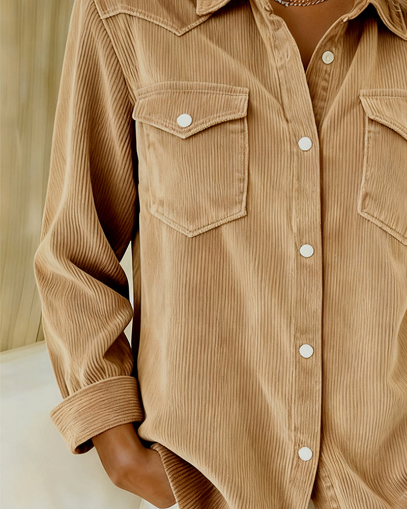 Langærmet Skjorte Med Revers Og Knaphul