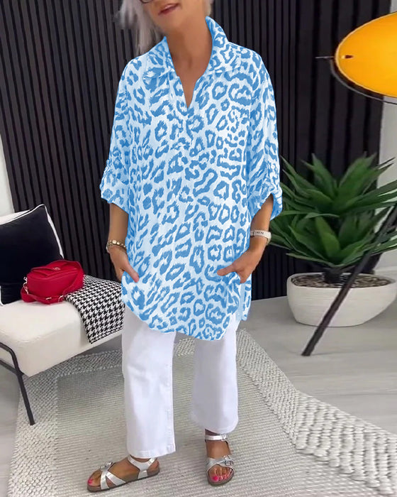 Bluse Krave Leopardtryk