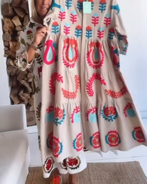 Kjole Blomstret Grafisk Print