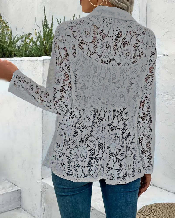 Elegant blazer med blonder