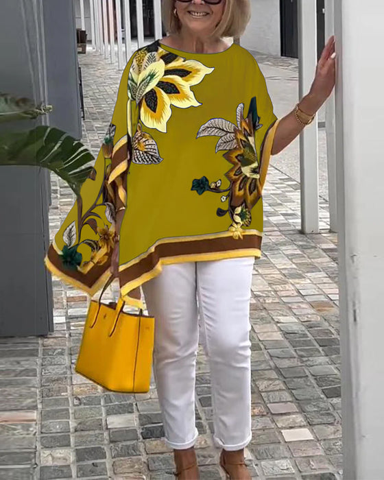 Løs Afslappet Bluse Med Print