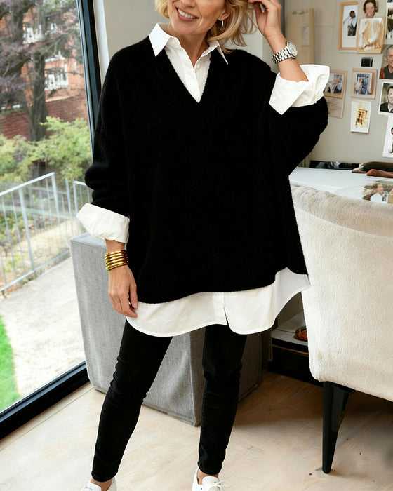 Moderigtig Løs Langærmet Sweater