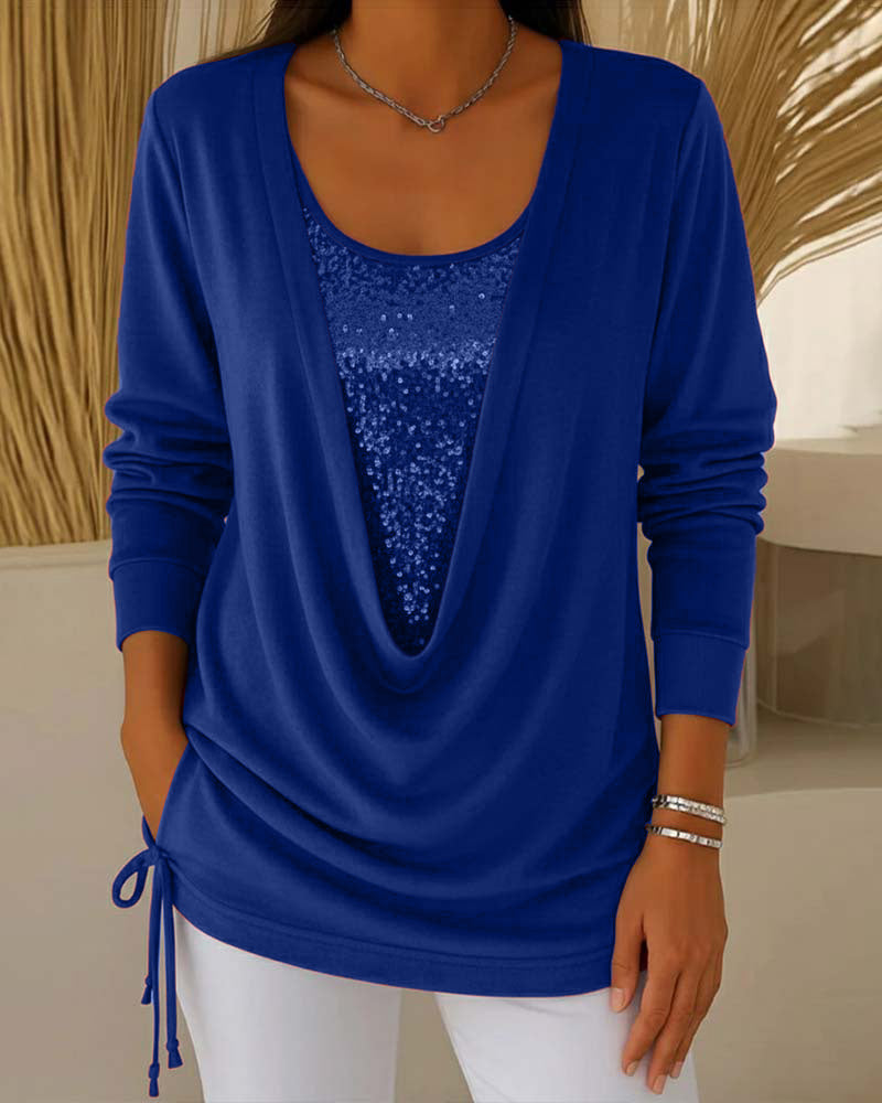 Paljettop I Kontrastfarver Med Todelt Look