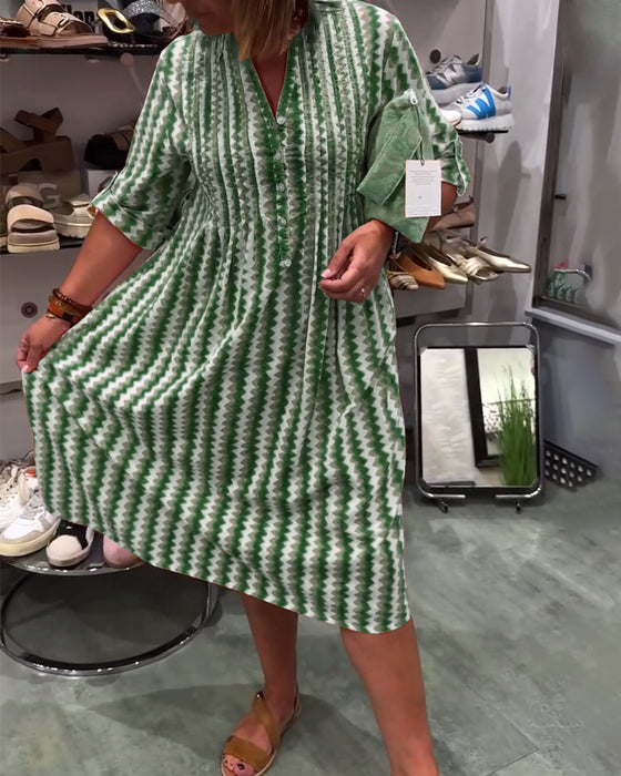 Kjole Med Bølgemønster