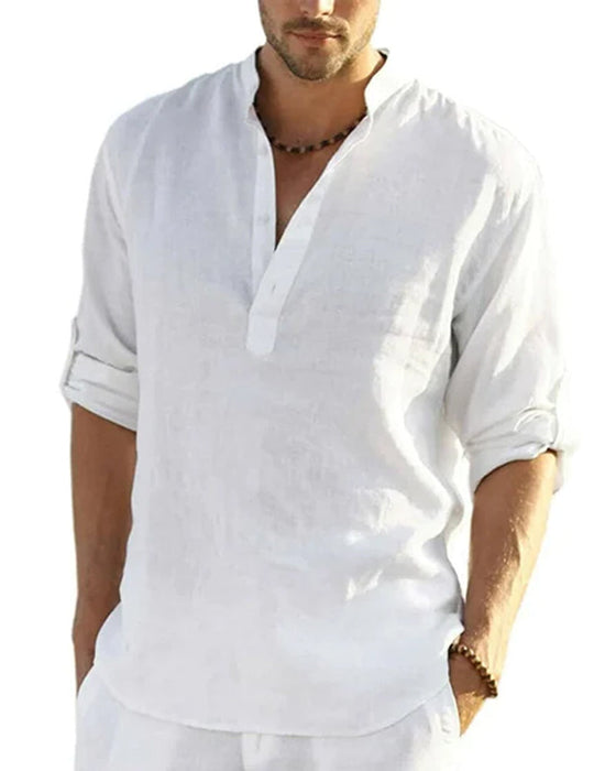 Herreskjorte i bomuld og hør