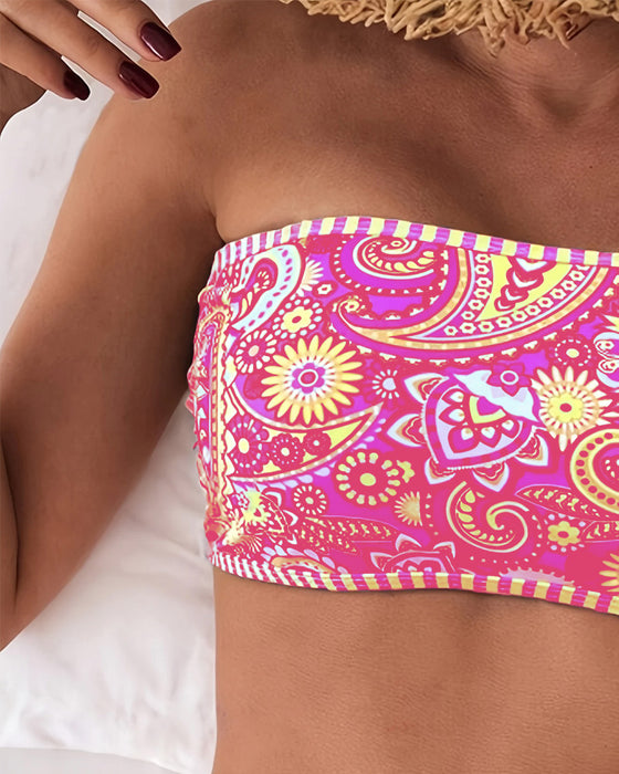 Badedragt To-delt Etnisk Stil Trykt