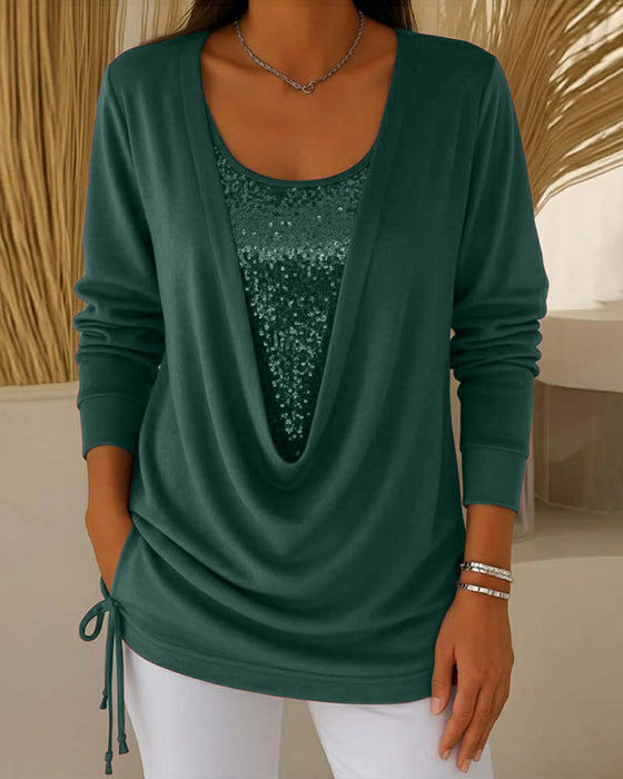 Paljettop I Kontrastfarver Med Todelt Look