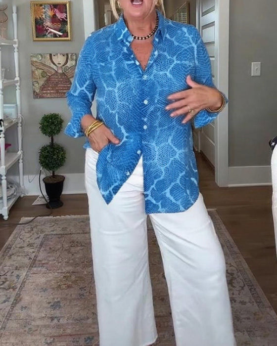 Blus Med Knappet Og Struktureret Egenskaper