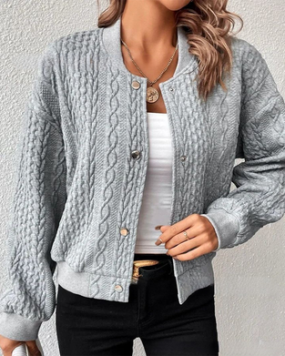 Button down cardigan i ensfarvet