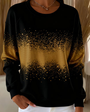 Sweatshirt Modemæssig Rund Hals Gradienttryk