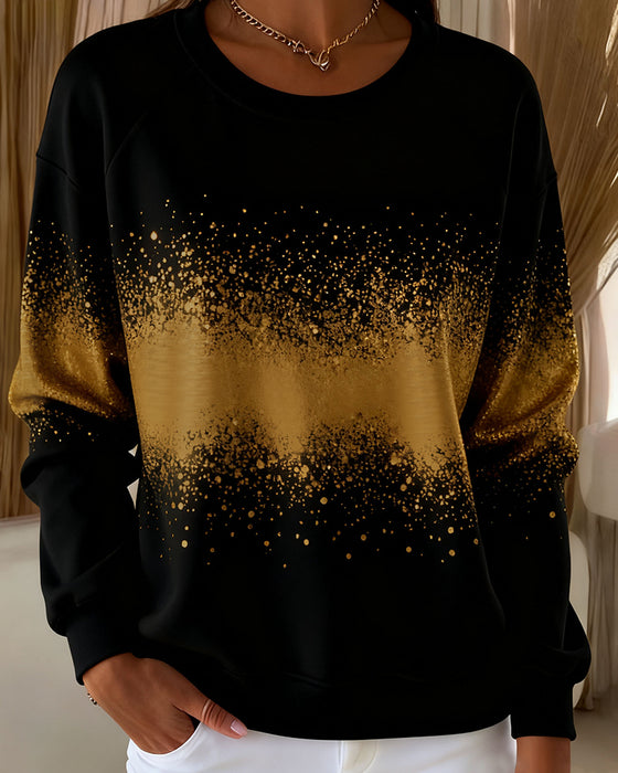 Sweatshirt Modemæssig Rund Hals Gradienttryk