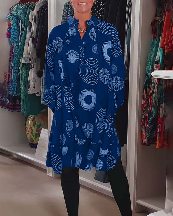 Casual kjole med geometrisk print