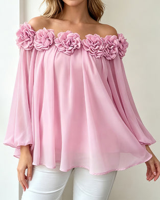 Top Off-Shoulder Roset Udstillet