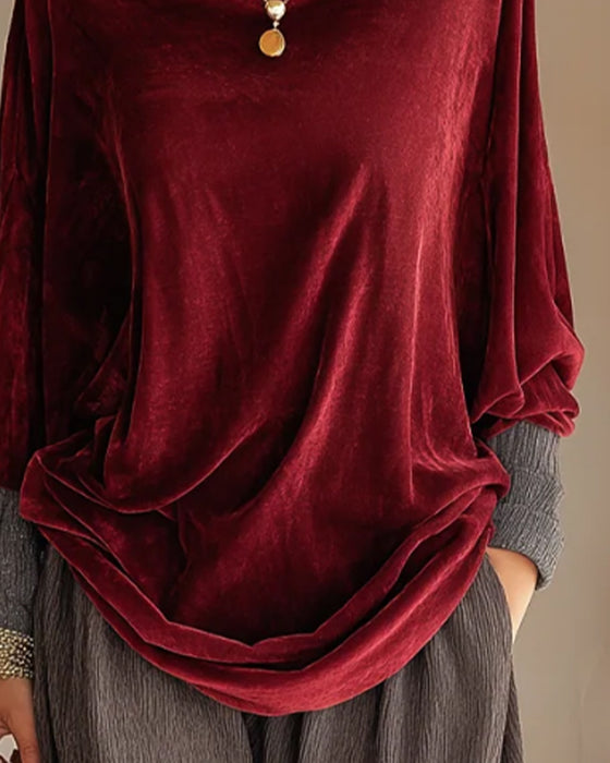 Bluse Draperet Hals Casual