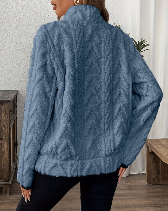 Sweatshirt Revers Lynlås Foran Ulden