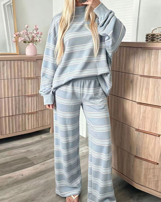 Sæt Stribet Dame Casual