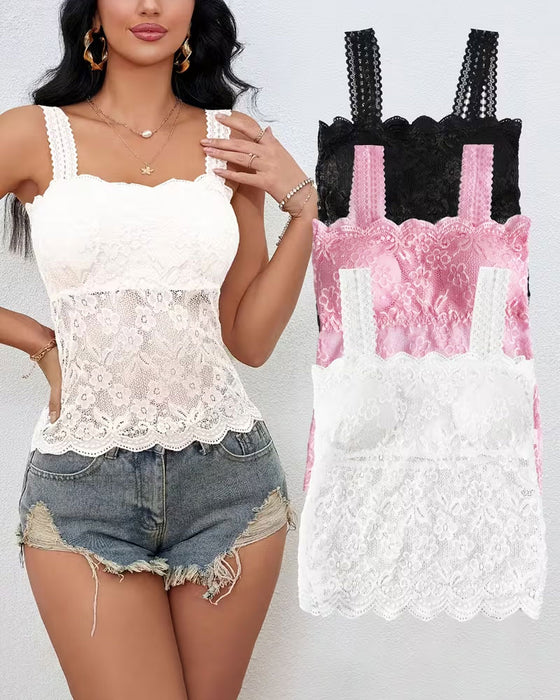 Camis Top Ensfarvede Bandeau