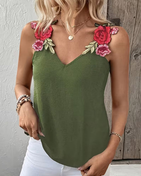 Tanktop Afslappet Blomstermønster
