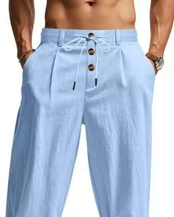 Bukser Casual Ensfarvet Lige Ben
