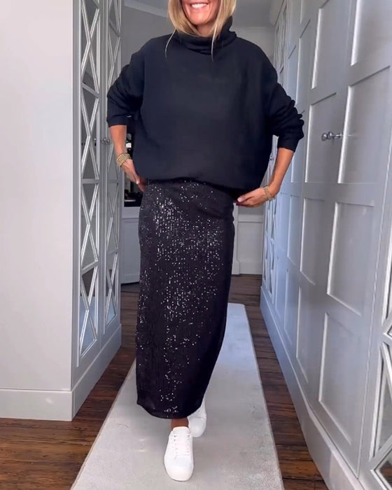 Ensfarvet enkel nederdel