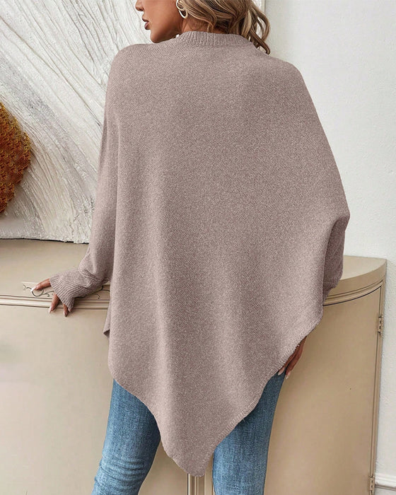 Blomstret Løs Sweater med Flagermusærmer