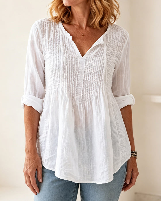 Bluse V-Hals Snor Solid