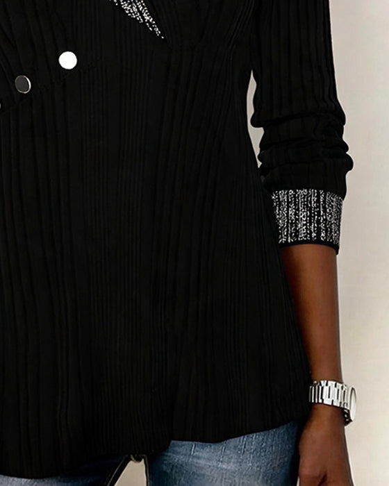 Top V-Hals Kors Mode
