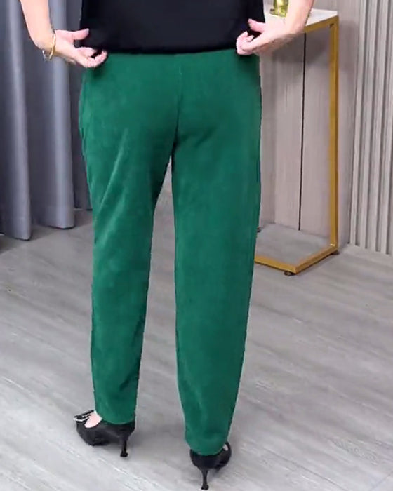 Ensfarvede Stretch-Skinnybukser