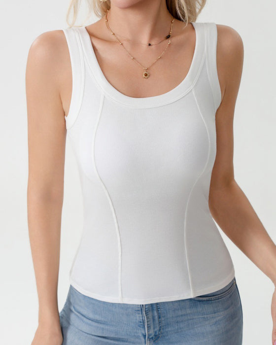 Cami‑Top Solid Farve Med Indbygget Bh
