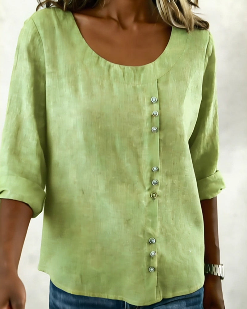 Top Rund Hals Langærme