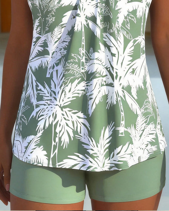 Tankini Botanisk Tryk Tanktop Shorts