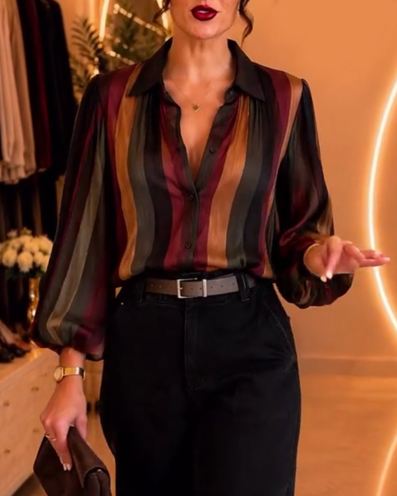 Bluse Retro Stribe Pufærme