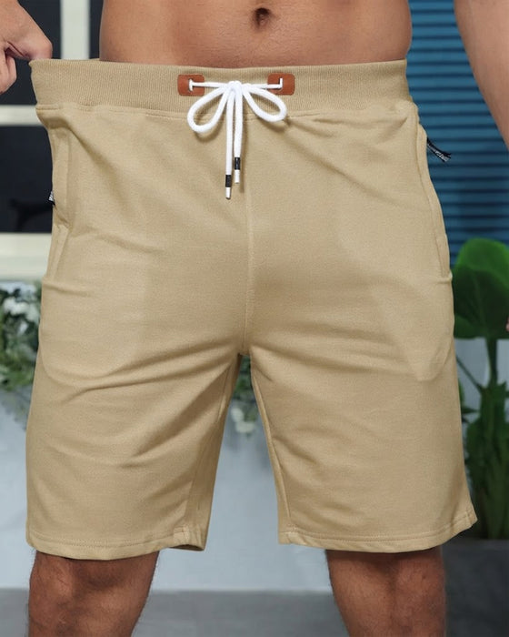 Shorts Elastisk Talje Snor Solid Farve Herre