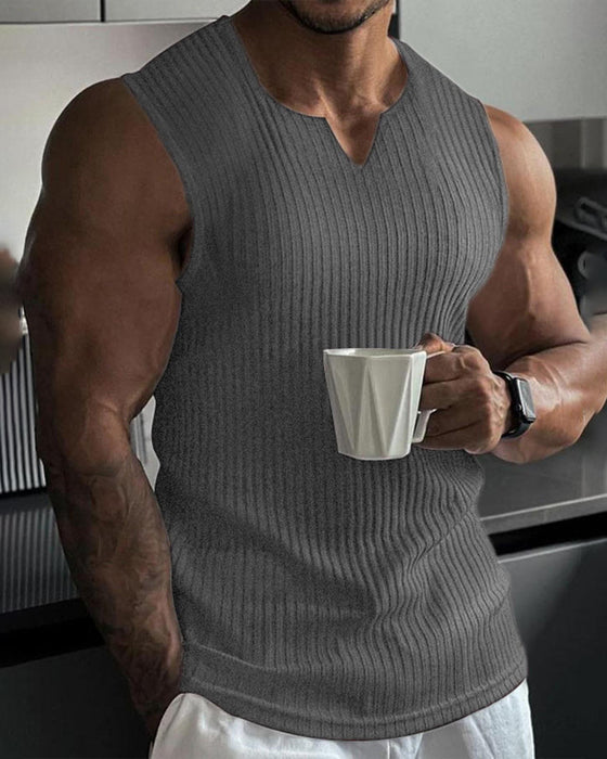 Herre Tanktop Ensfarvet Sport Afslappet