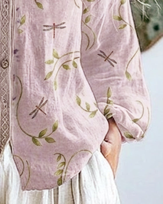Bluse Guldsmed Broderi V-Hals