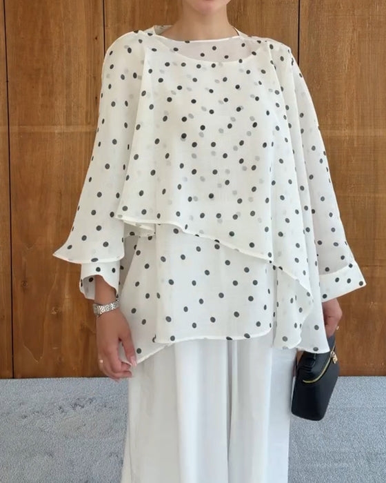 Bluse Polka Dot Uregelmæssig