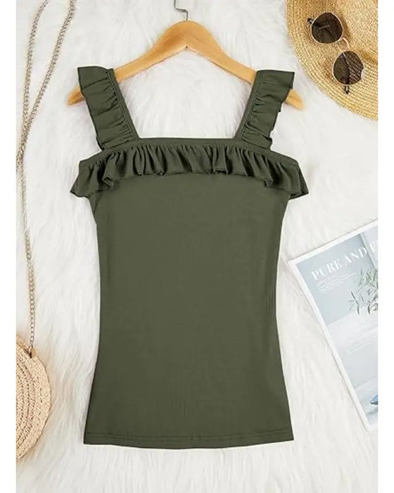 Cami Top Ruffle Kant Ribbet