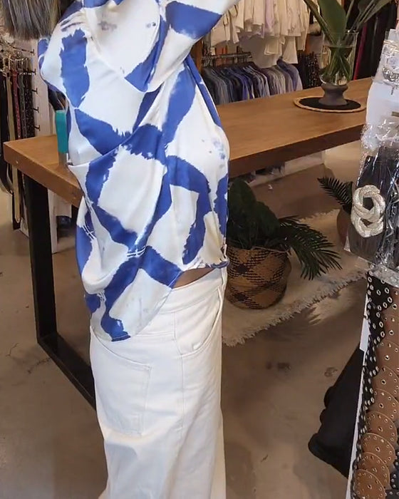 Langærmet skjorte med print