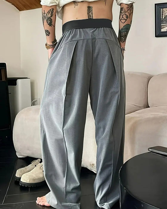 Bukser Farveblok Elastisk Talje Casual
