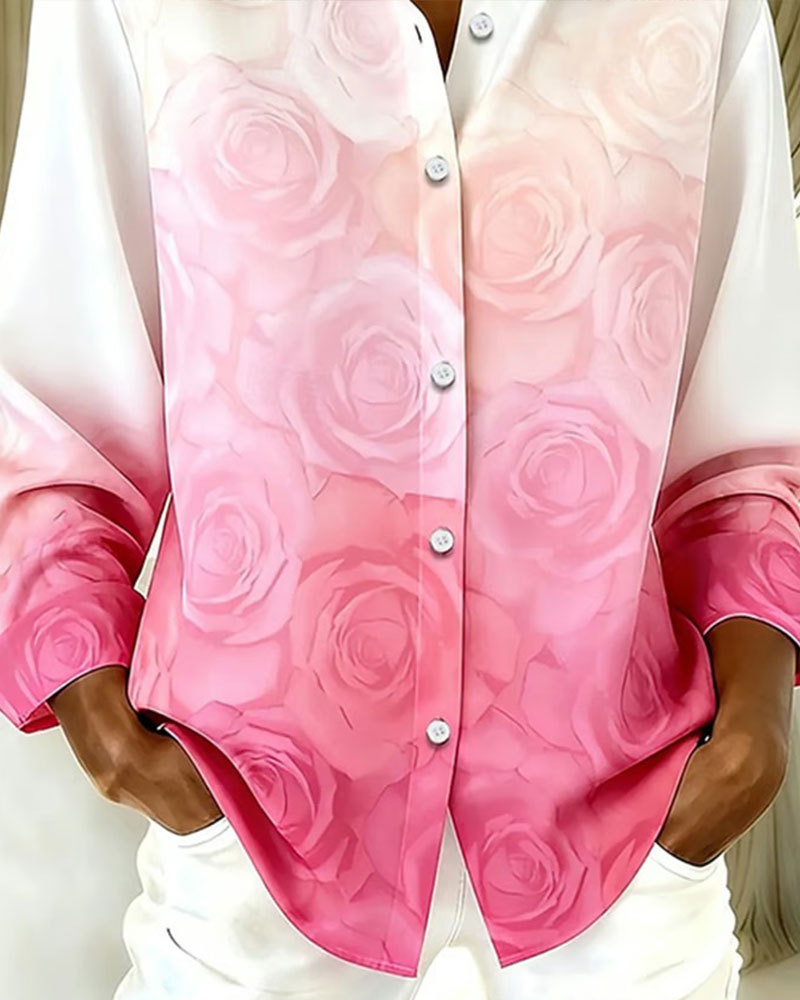 Skjorte Gradient Rose Tryk