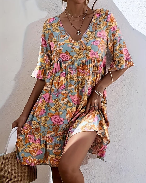 Kjole Bohemian Blomstret