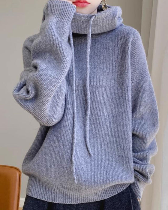 Pullover Cowl Krave Lang Ærme
