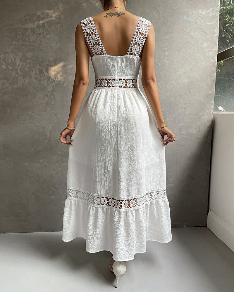 Kjole Spidskant Hålig Cami