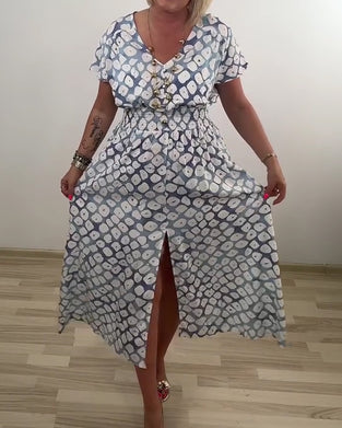 Kjole Elegant Sofistikeret Geometrisk Tryk Slids