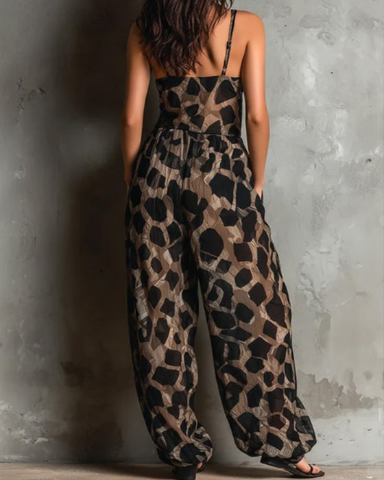 Jumpsuit Leopardskindseler Bredt Ben
