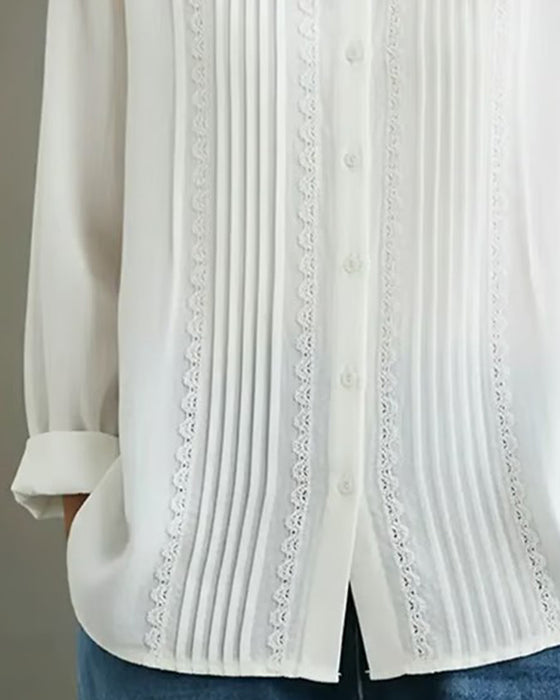 Skjorte Dukke Krave Ensfarvet Langærmet