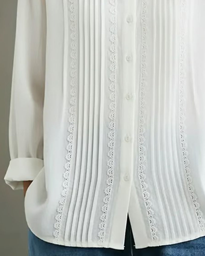 Skjorte Dukke Krave Ensfarvet Langærmet